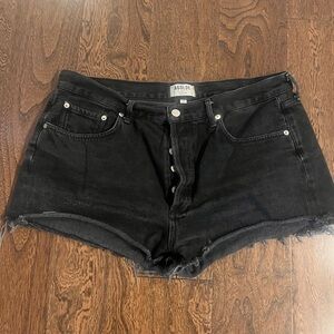 Agolde parker cut off denim shorts. black. size 32